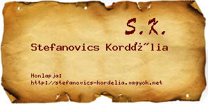 Stefanovics Kordélia névjegykártya